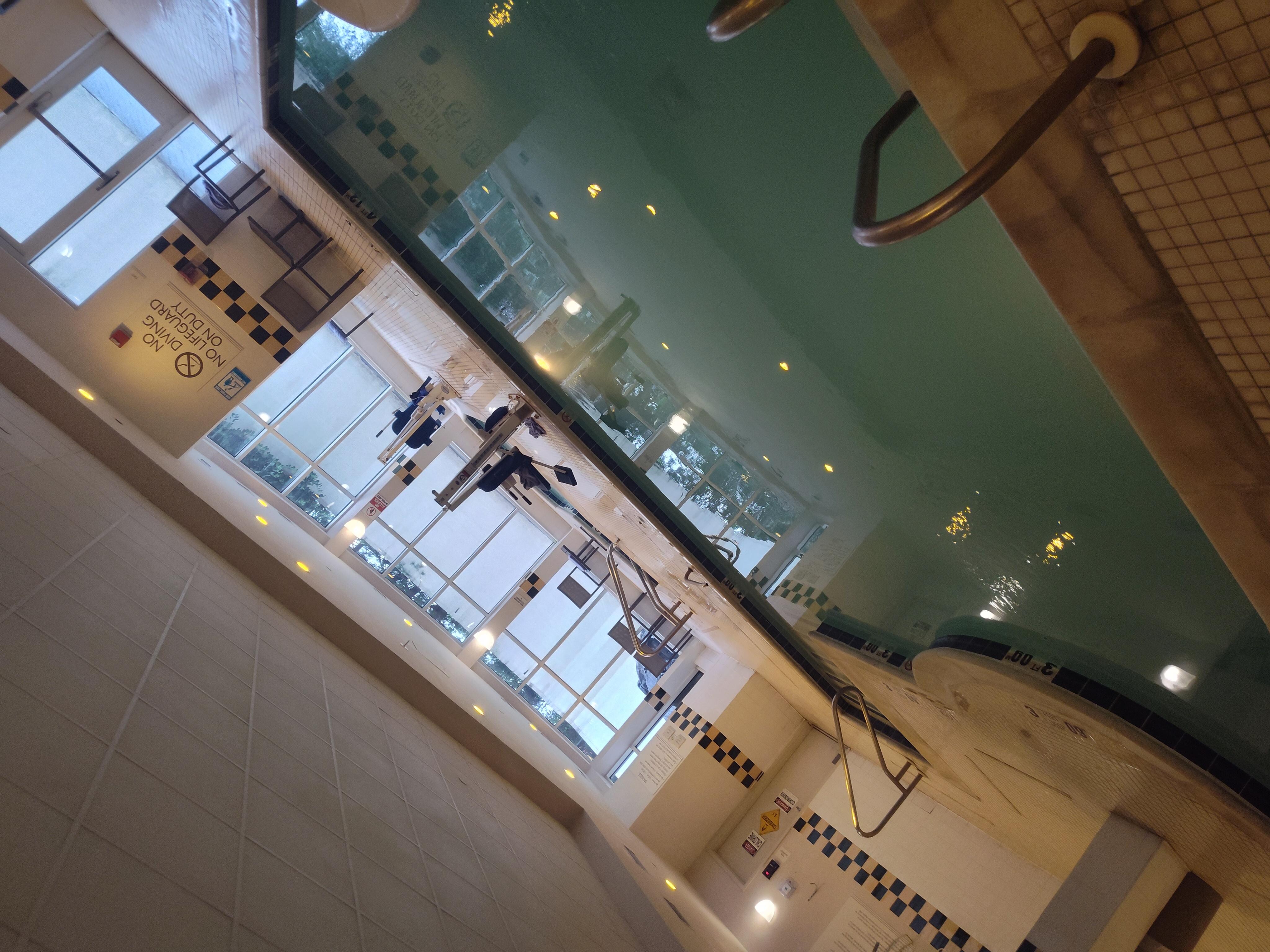 Pool was nice and empty I was in there while my son was at his prom from 7 till 11pm when they closed the spa area only issue the jacuzzi was nice temperature but the jets weren't working as they should have 