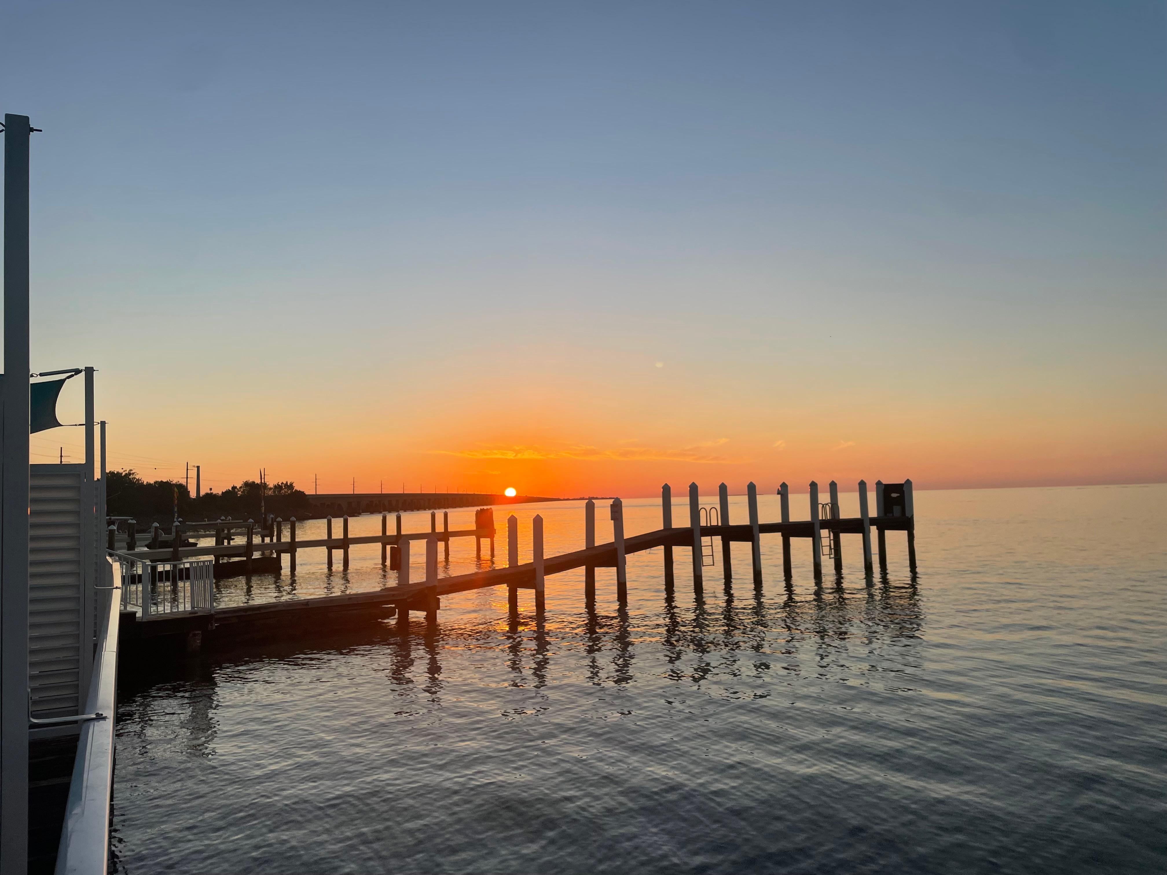 The sunset from the deck