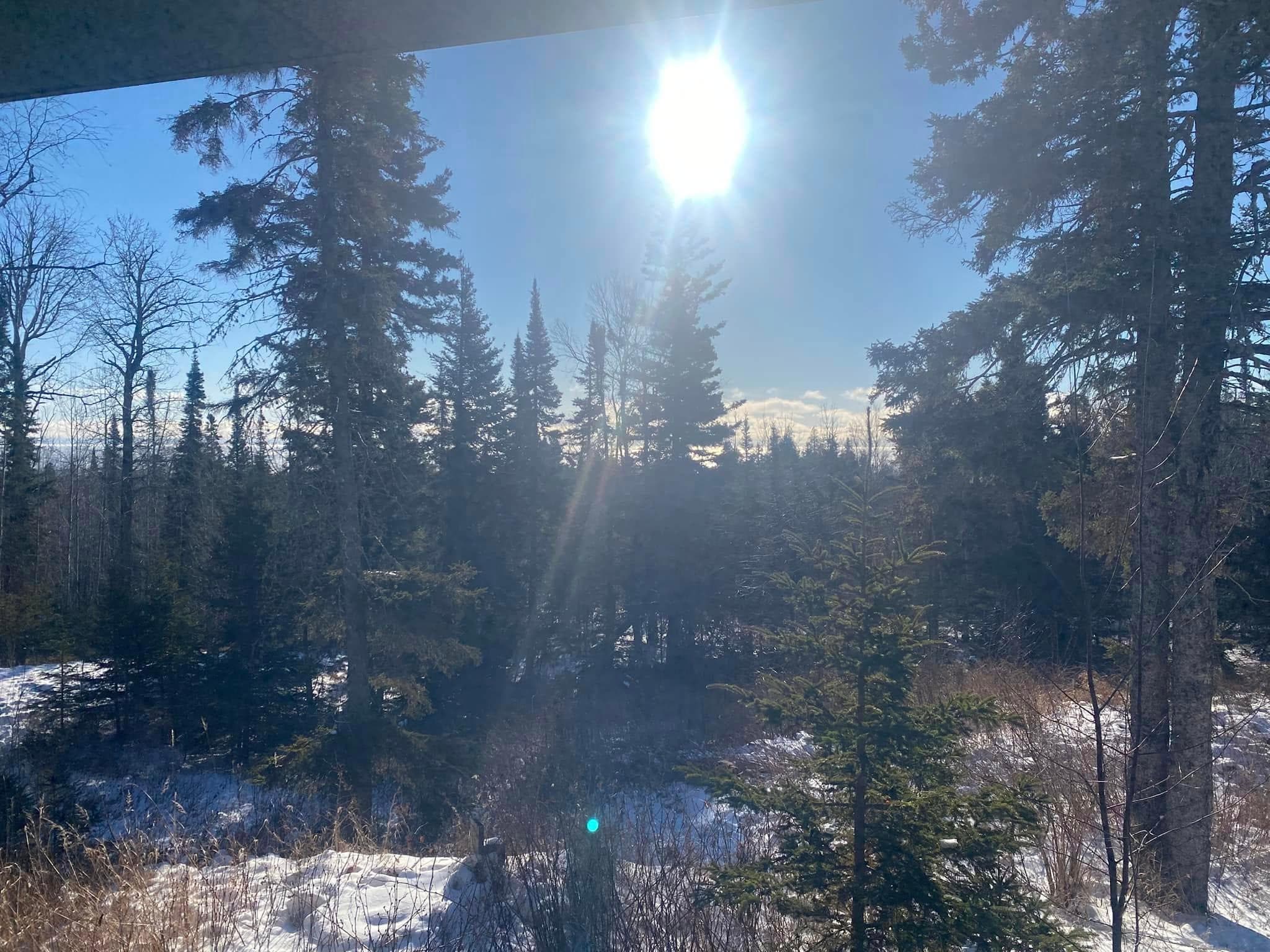 This is the gorgeous sunrise over Lake Superior from the bedroom!