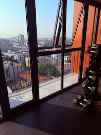 Just a simple small gym area. If you used to lifting heavy this ainât it lol. But still nice