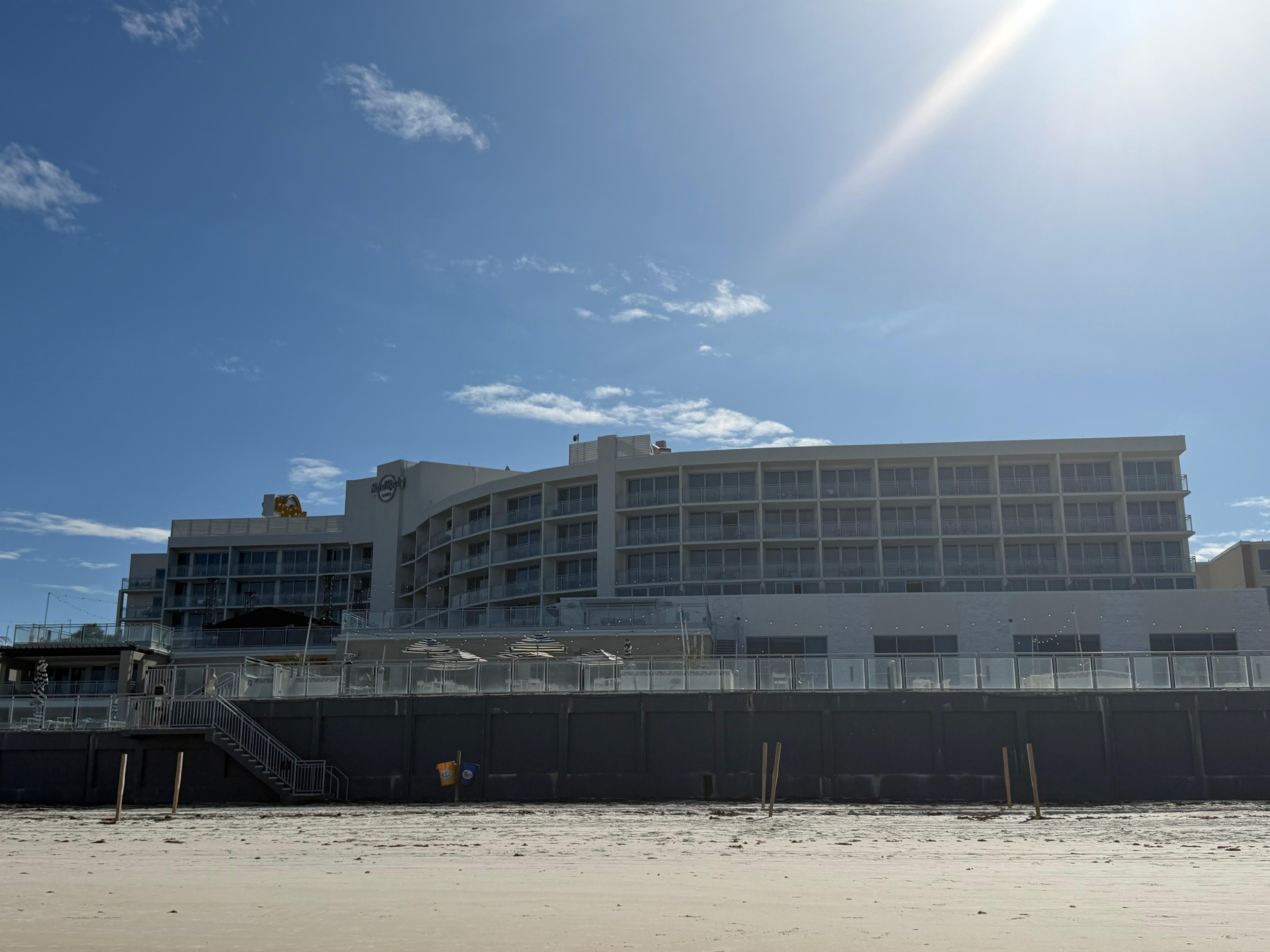 View from beach to hotel 