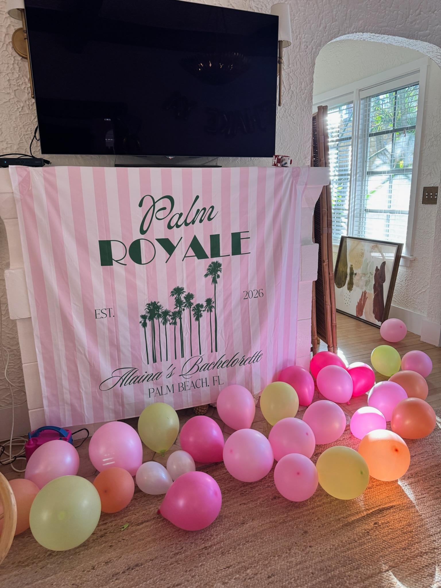 Banner over fireplace