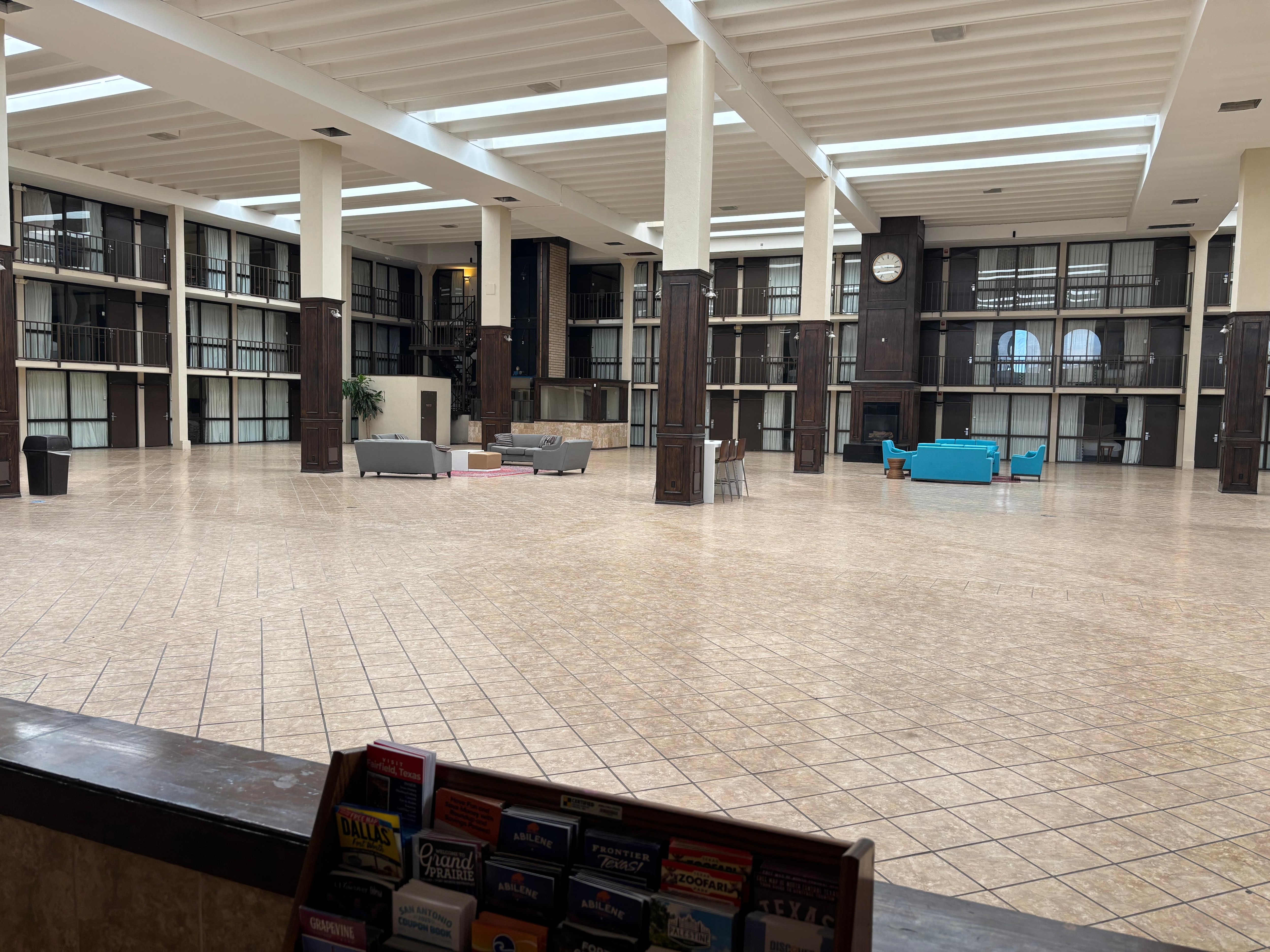 The inside of the building