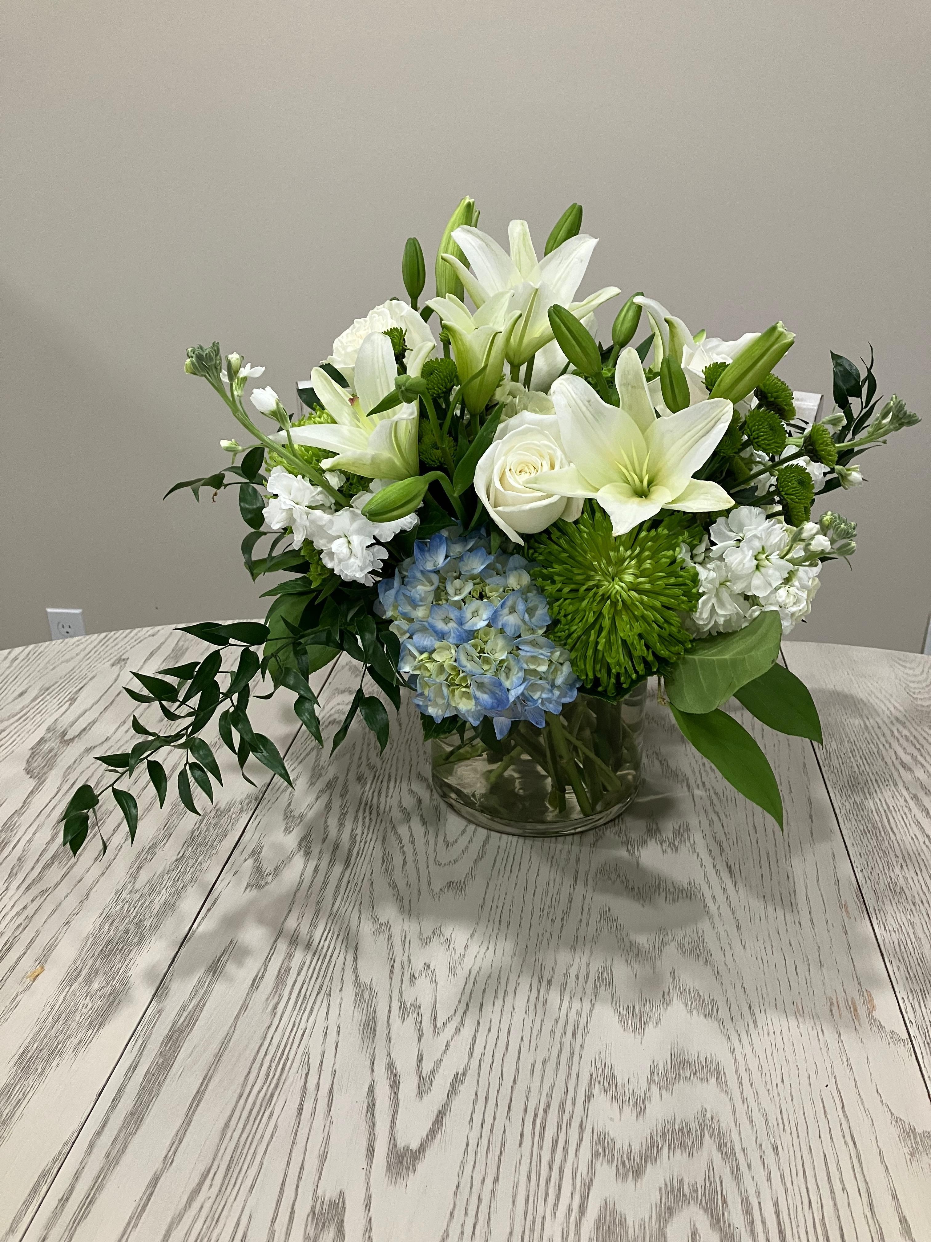 Flowers as a gift from the family.