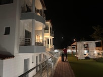 Arriving at night, checking in