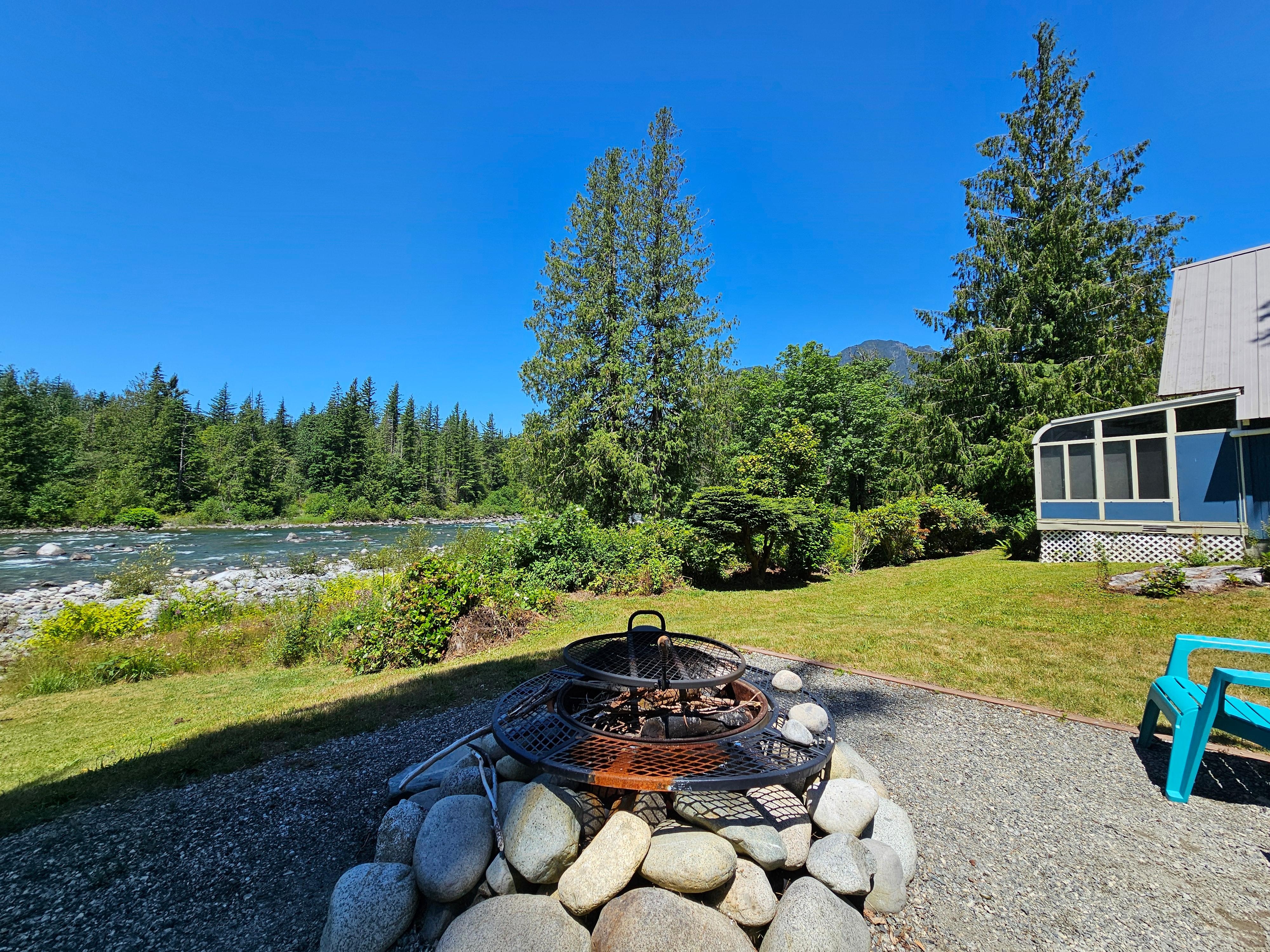 View from outdoor chair by the fire pit 