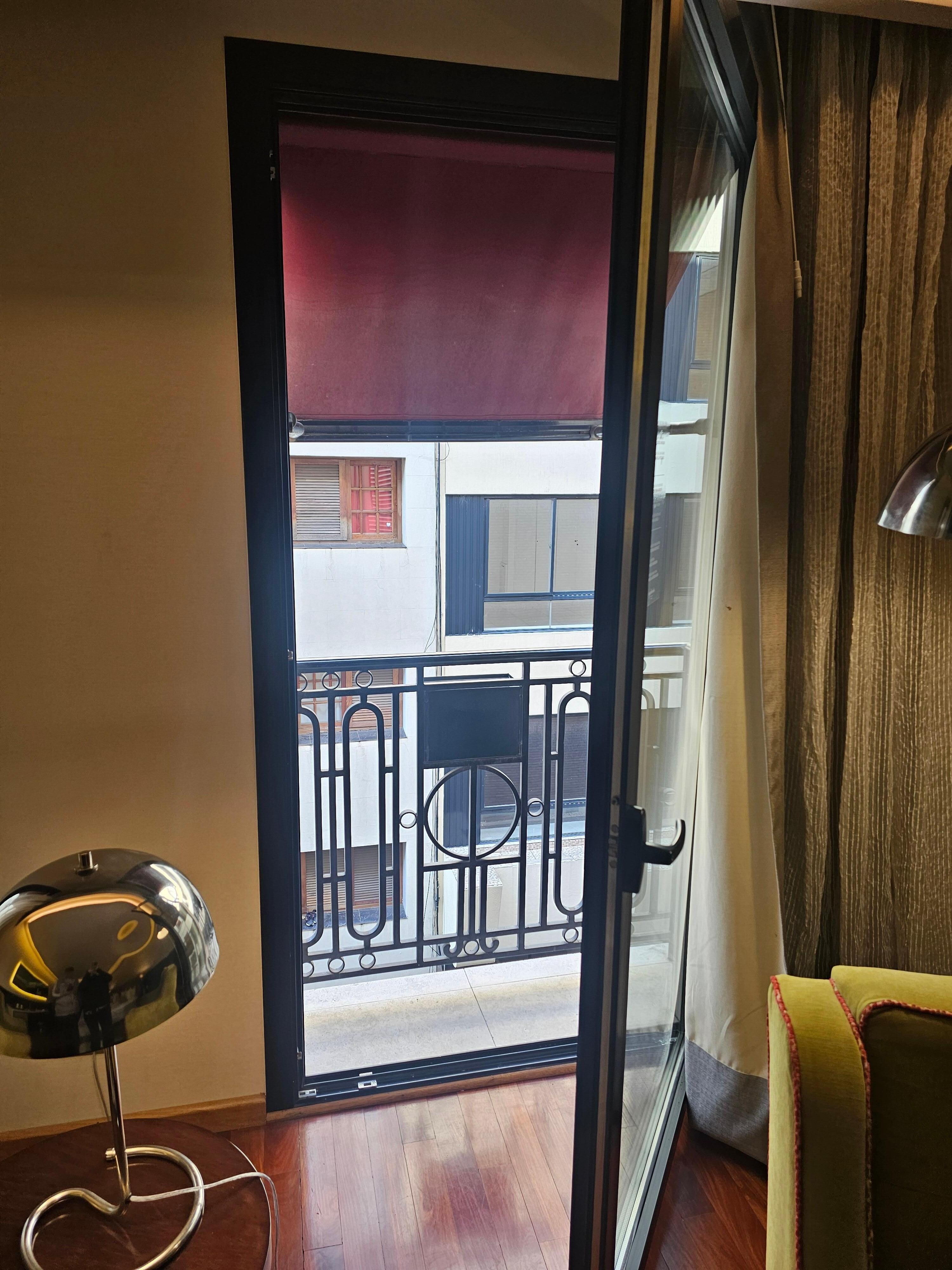 It was a tiny balcony, but nice to open the door.