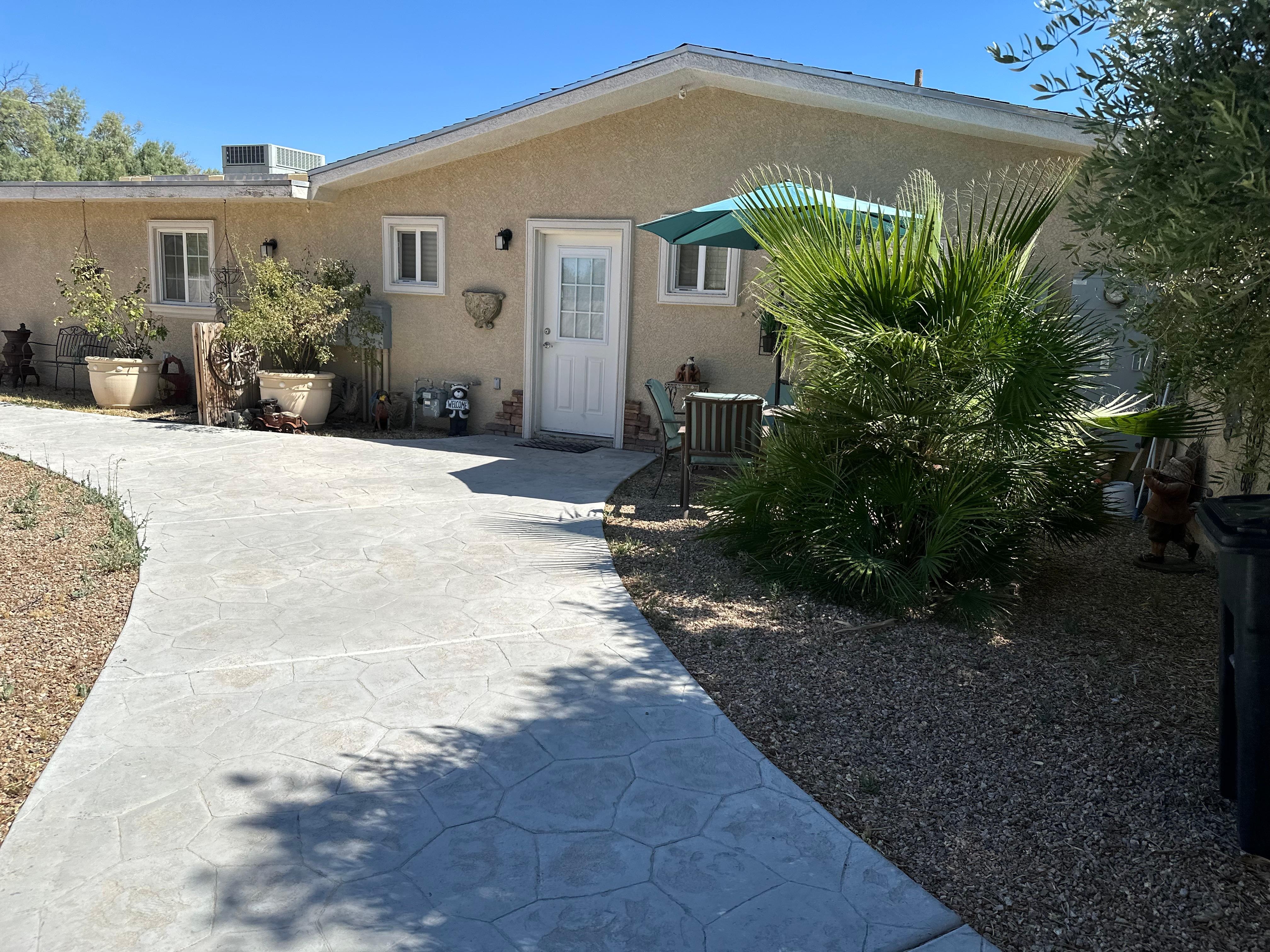 Comfortable patio with nice landscaping