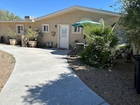 Comfortable patio with nice landscaping
