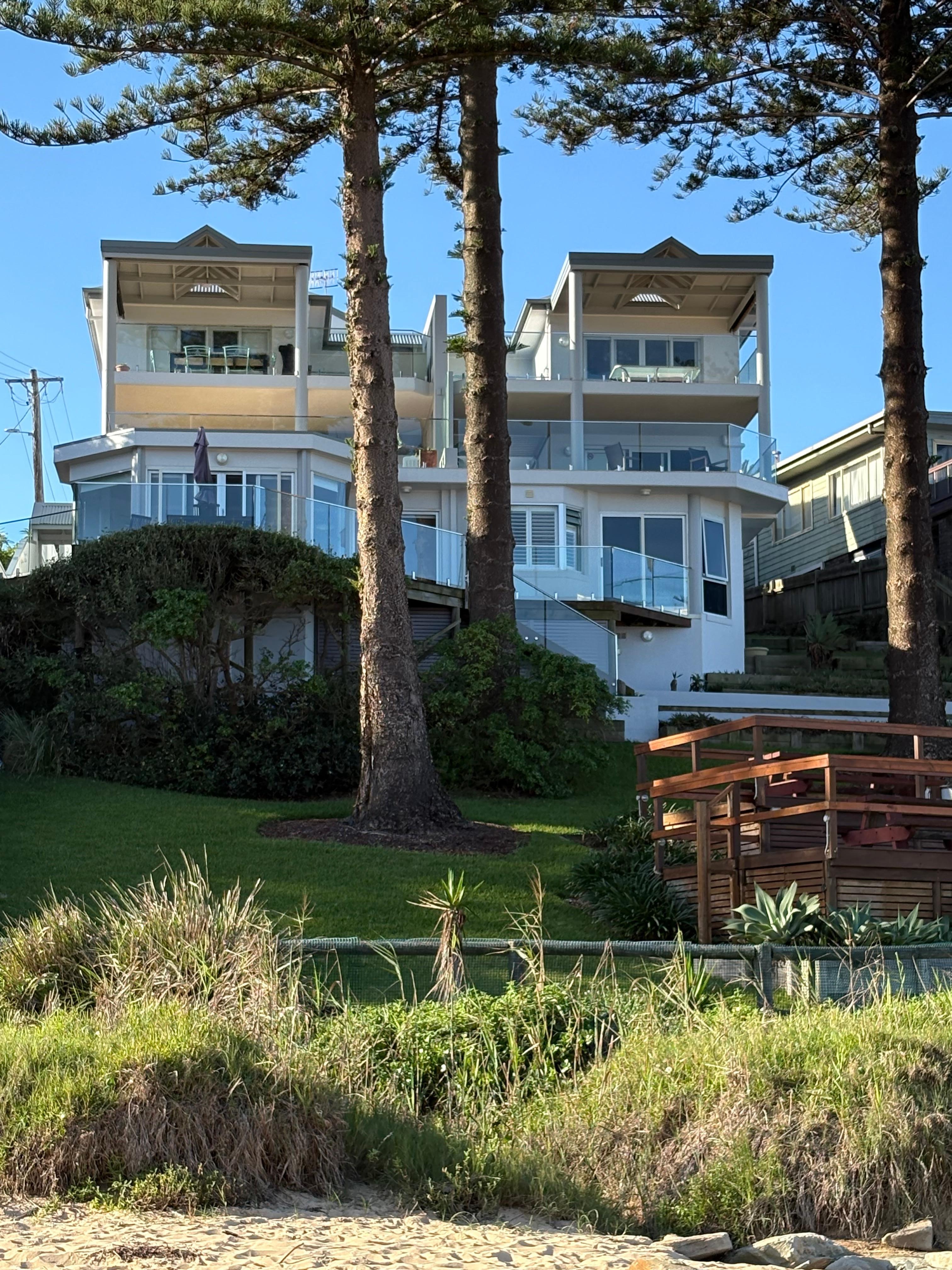 View from beach of complex