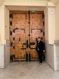 The secure front door of Hostel Sonsoles. We felt safe both inside and on the street