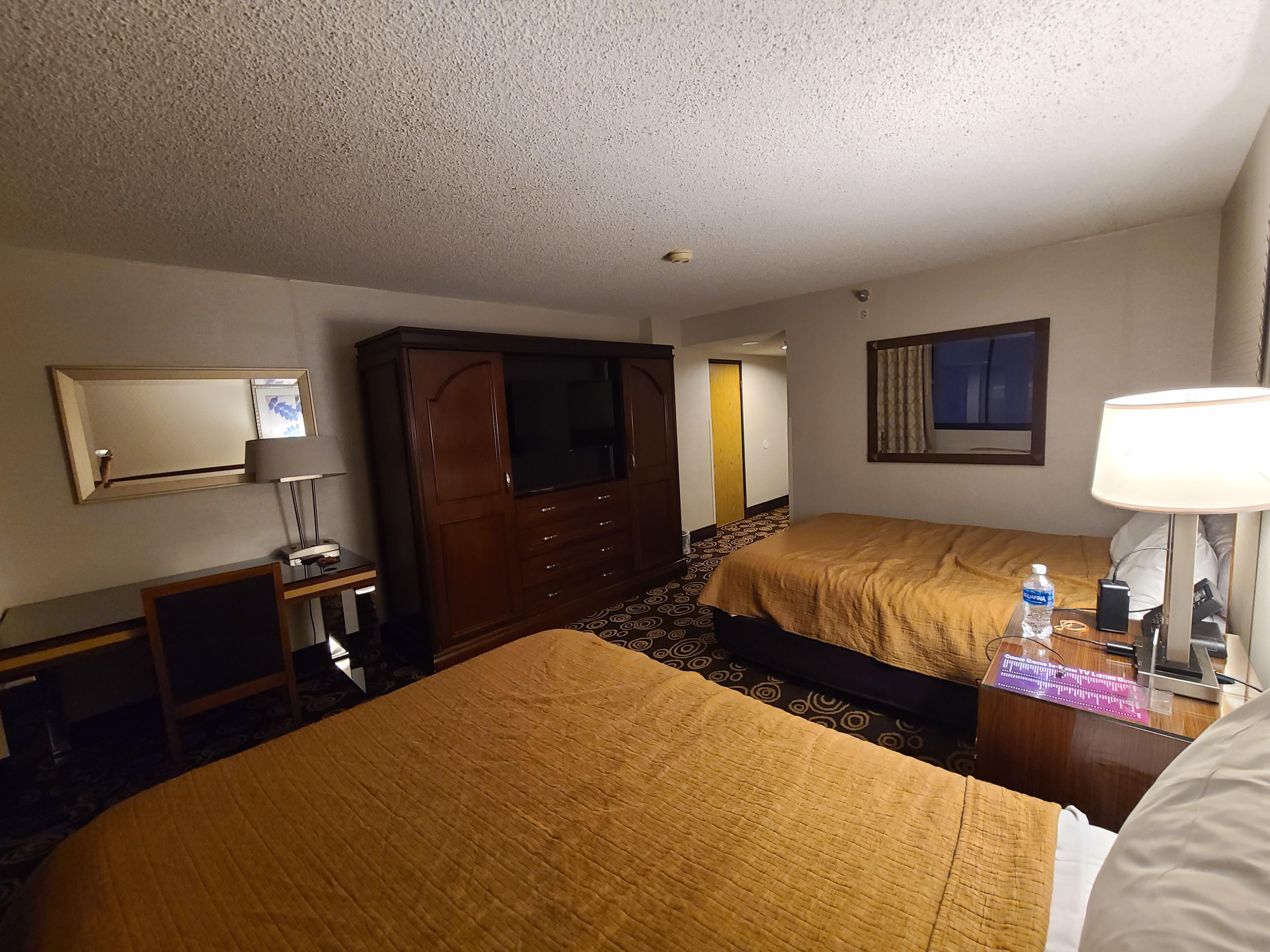spacious room.  comfortable.  clean.  smelled nice.