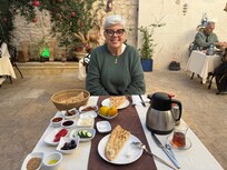 Turkish Breakfast in the courtyard