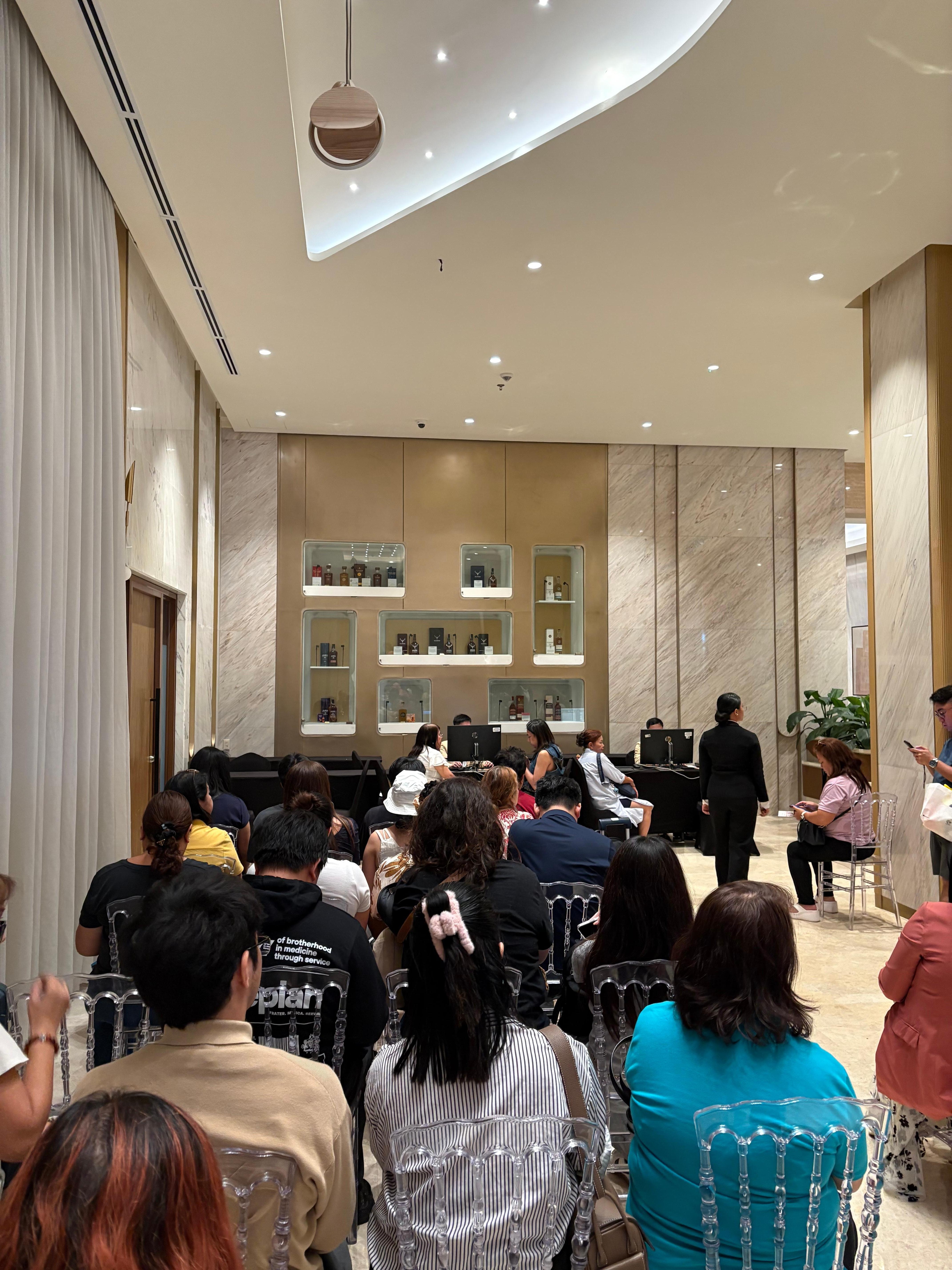 Waiting inline to get checked-in to the hotel 