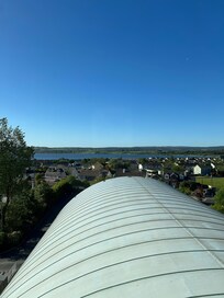 Our beautiful view of the lake from our room.