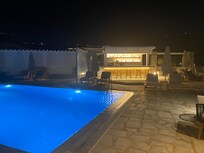 Pool bar area at night