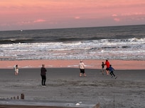 Sunset and sea shells