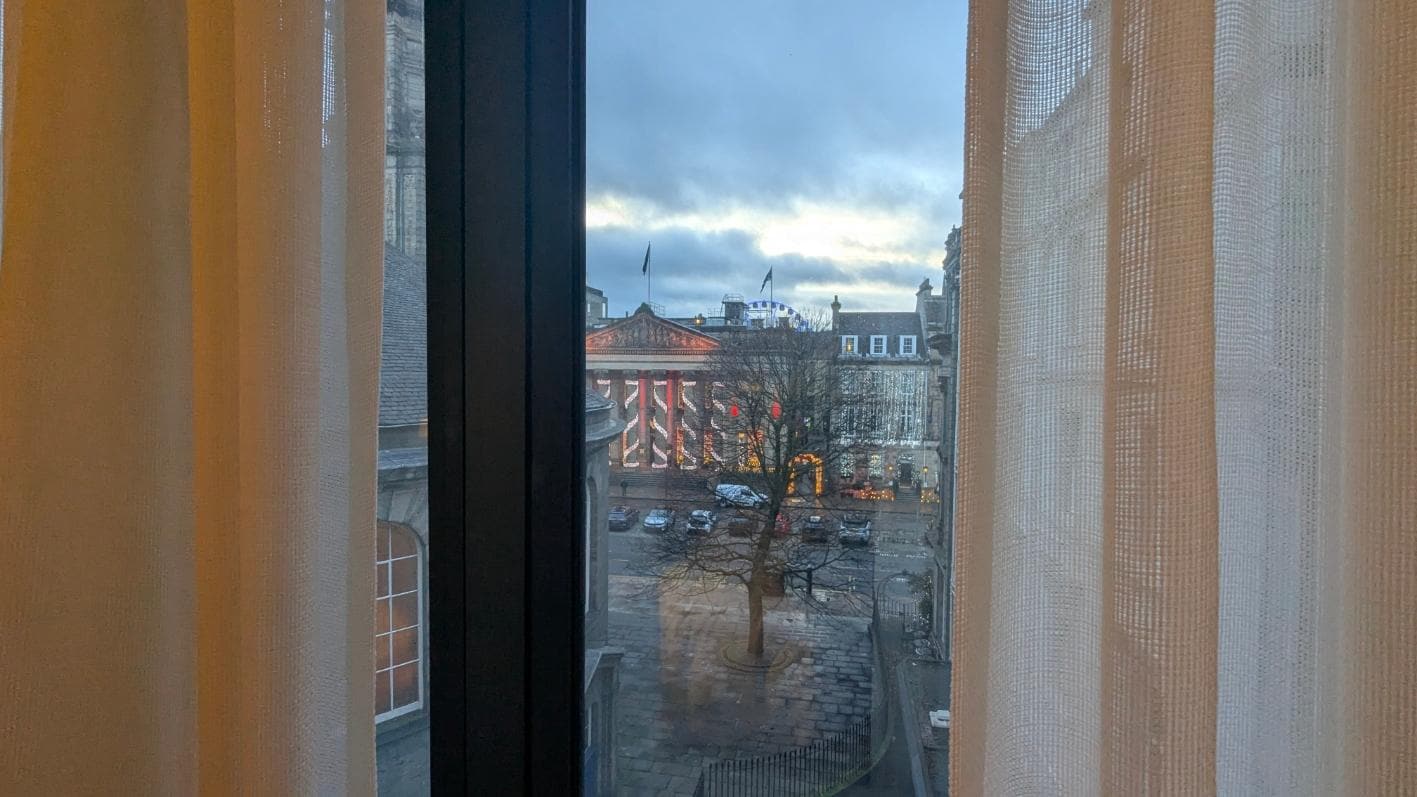 View through the non soundproof windows.