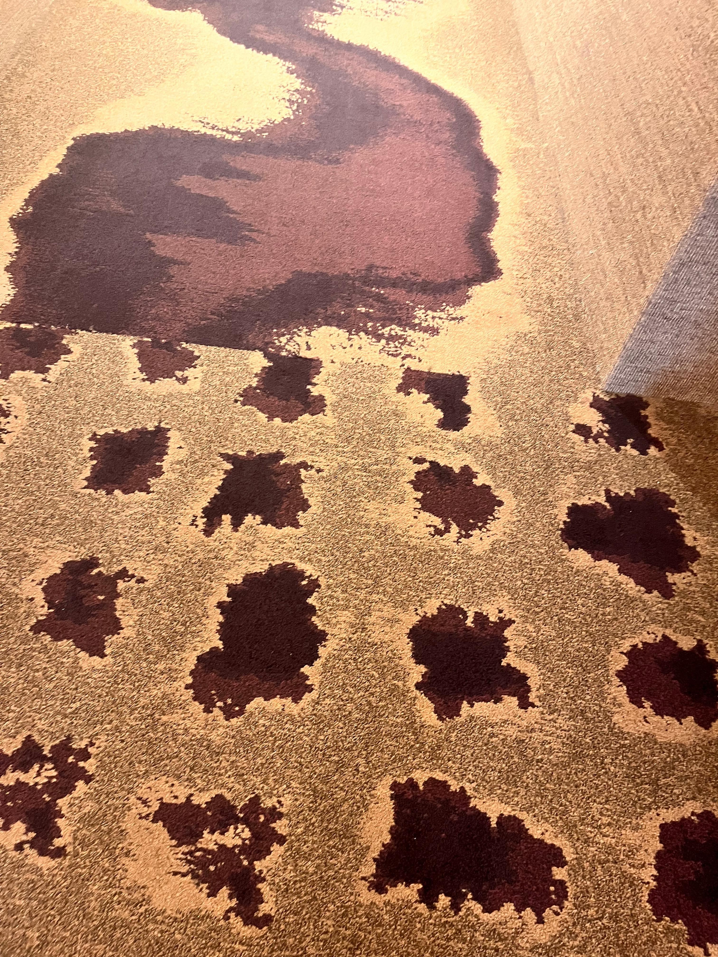The hideous hall carpet.