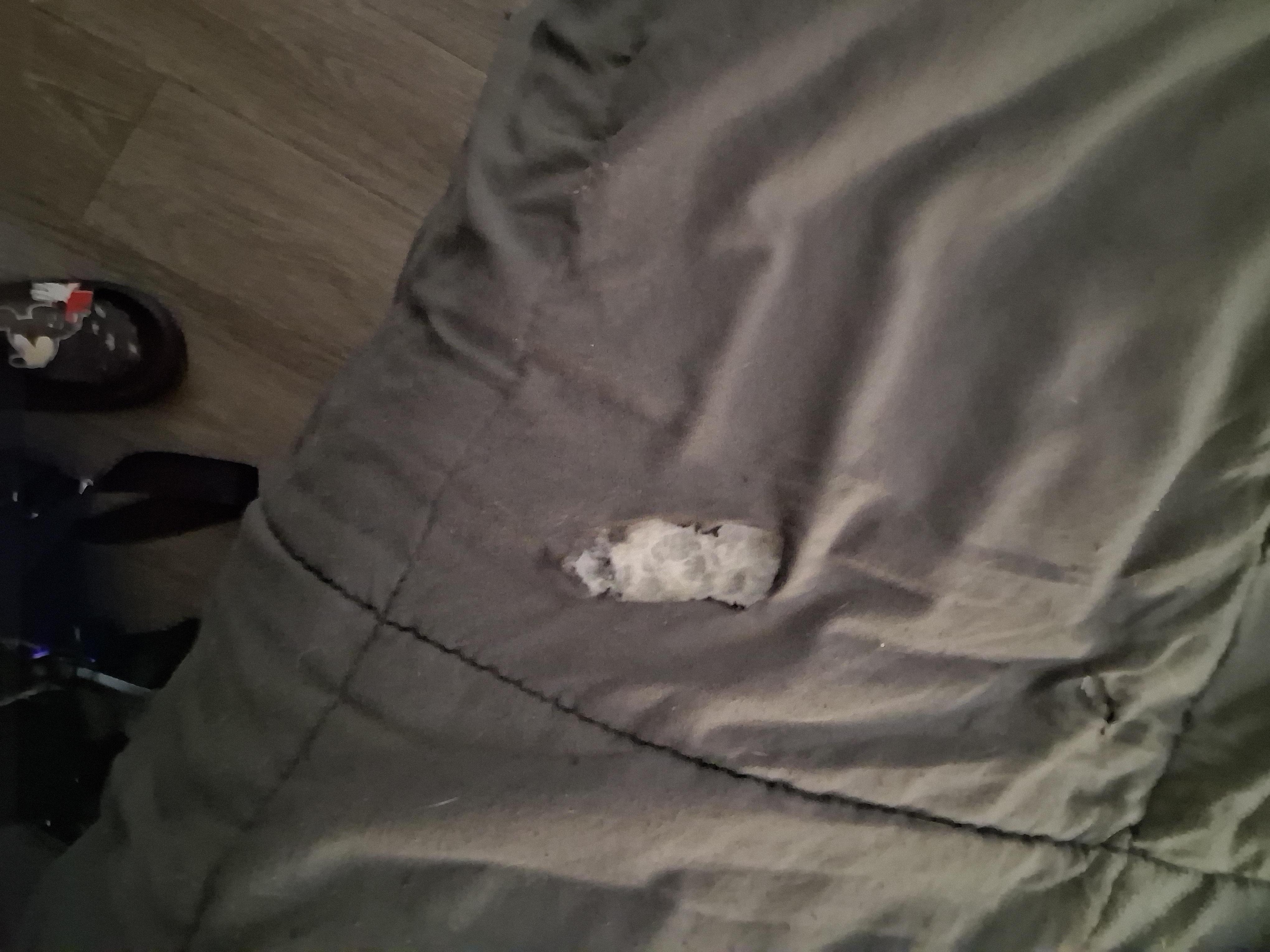 Burns tears in comforter