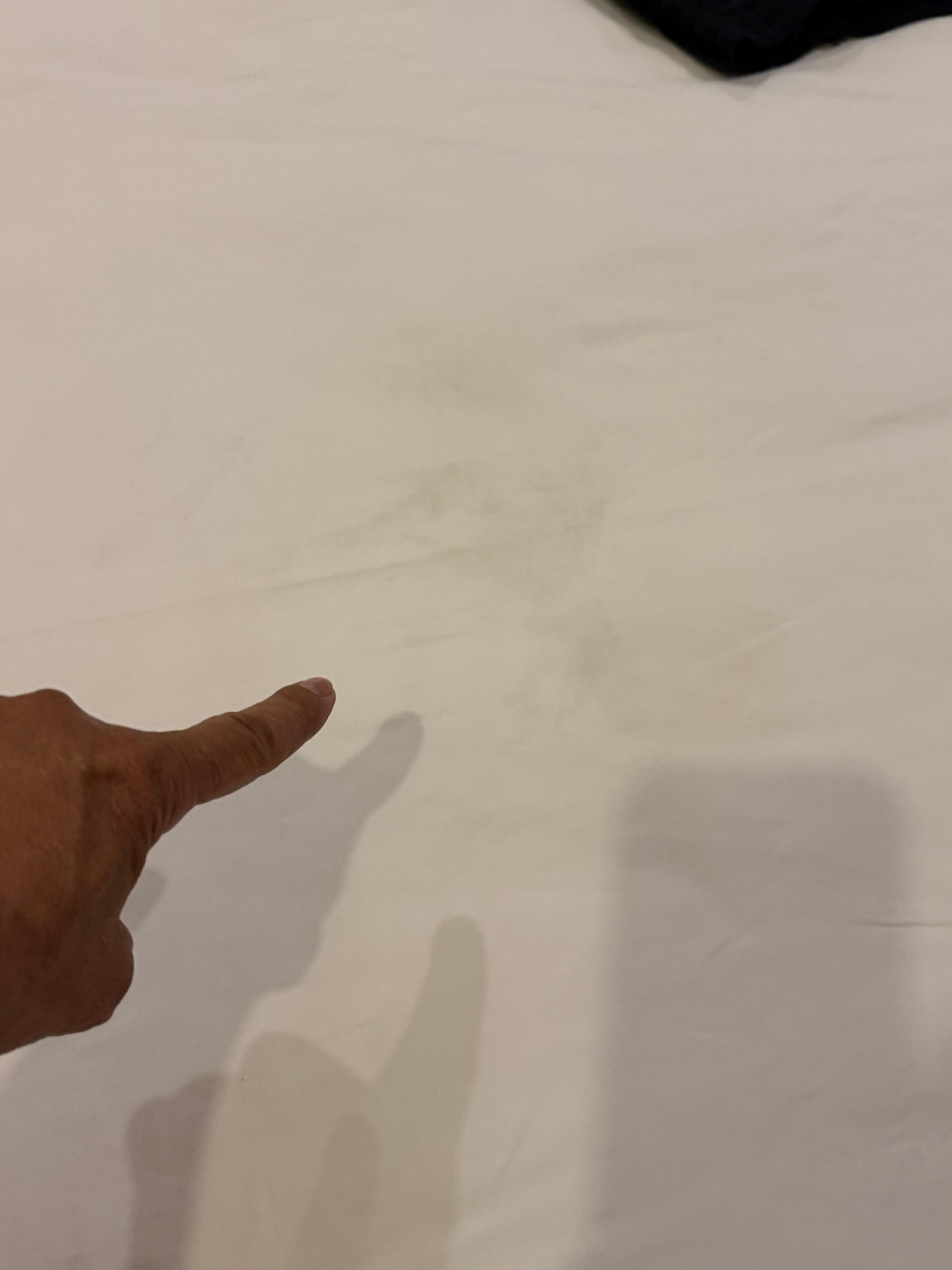 Stains on bedsheet 