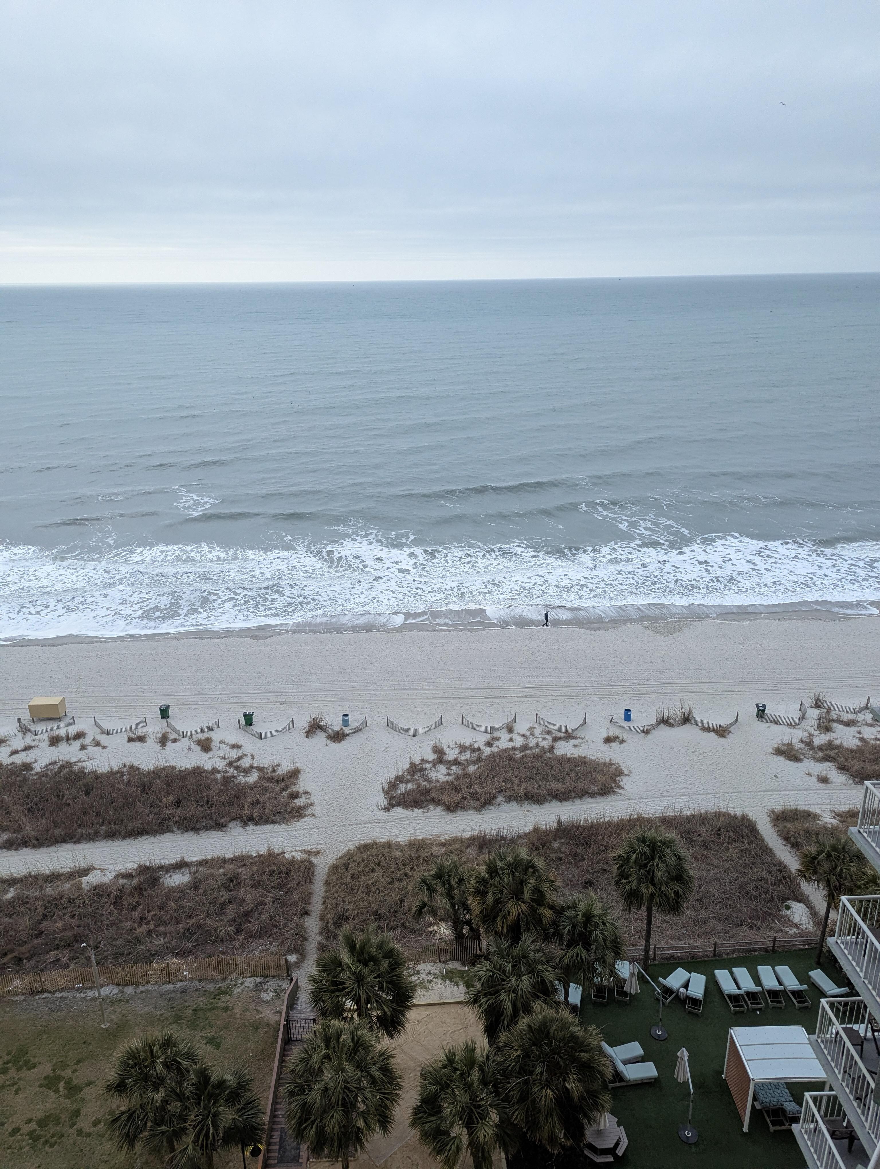 Out to the ocean from balcony.
