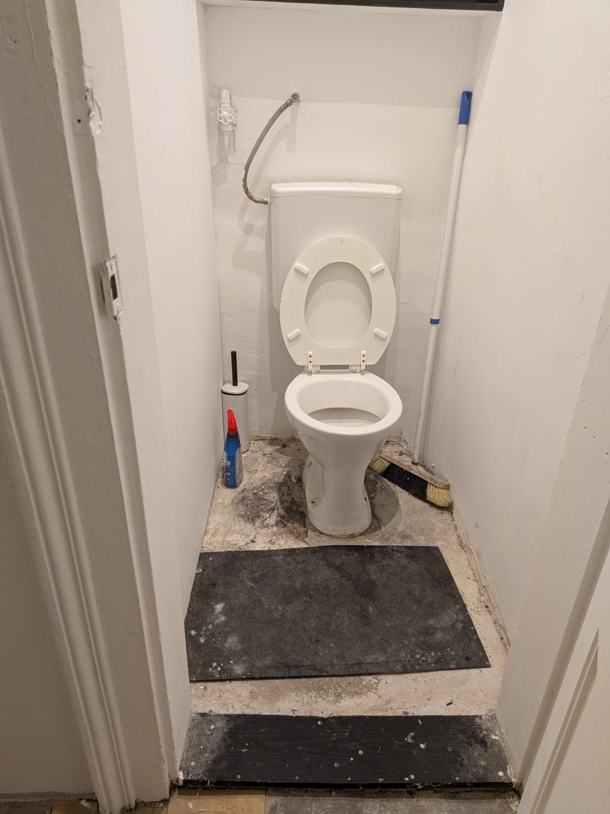 The condition of the shared toilet.