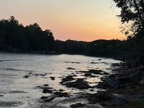 Dusk at low tide down short path from the cabin