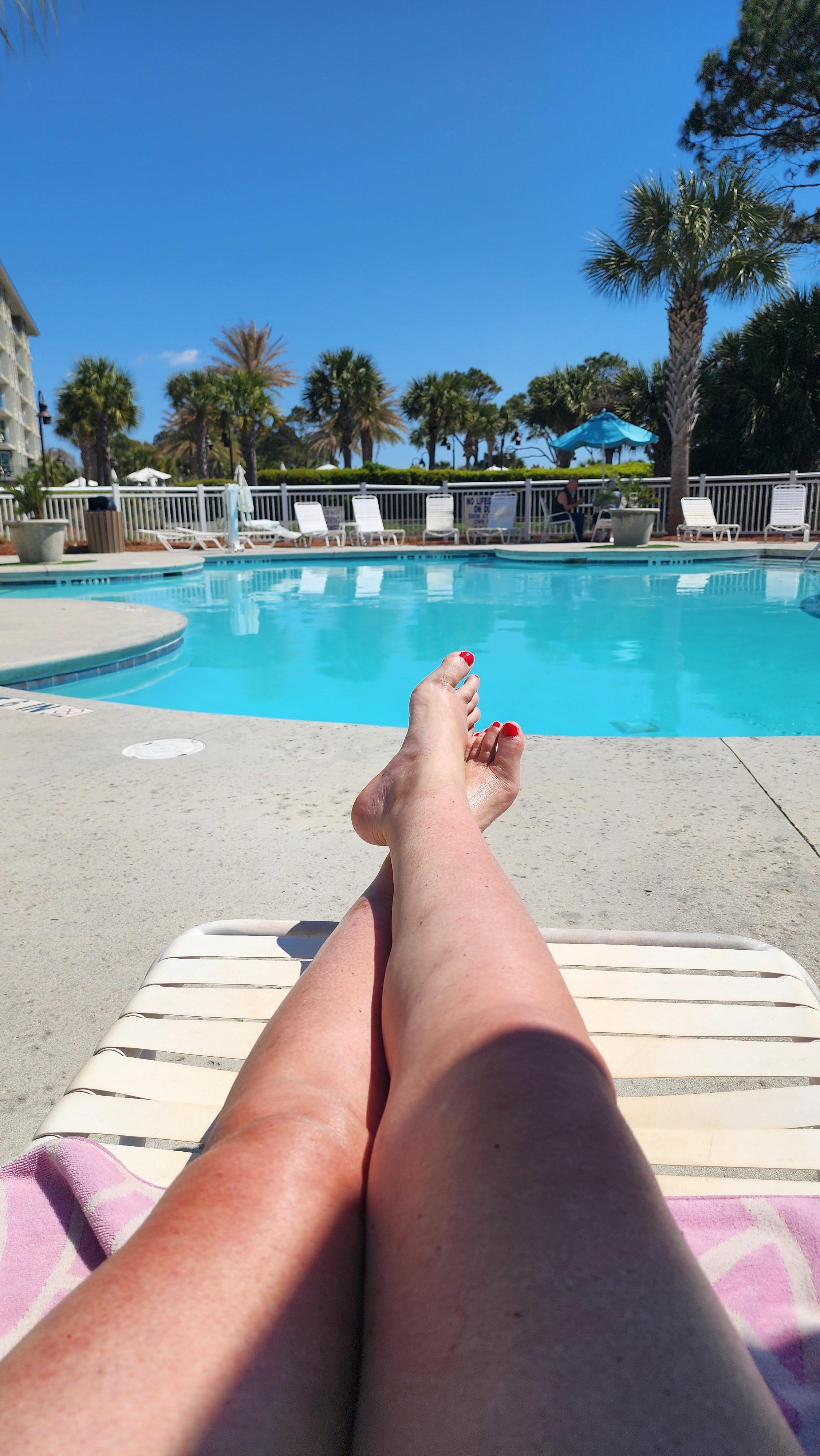Relaxing at the pool