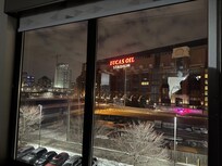 View from our room of the stadium across the street