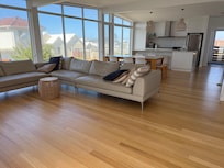 Beautiful bright living area with a great view to the ocean.