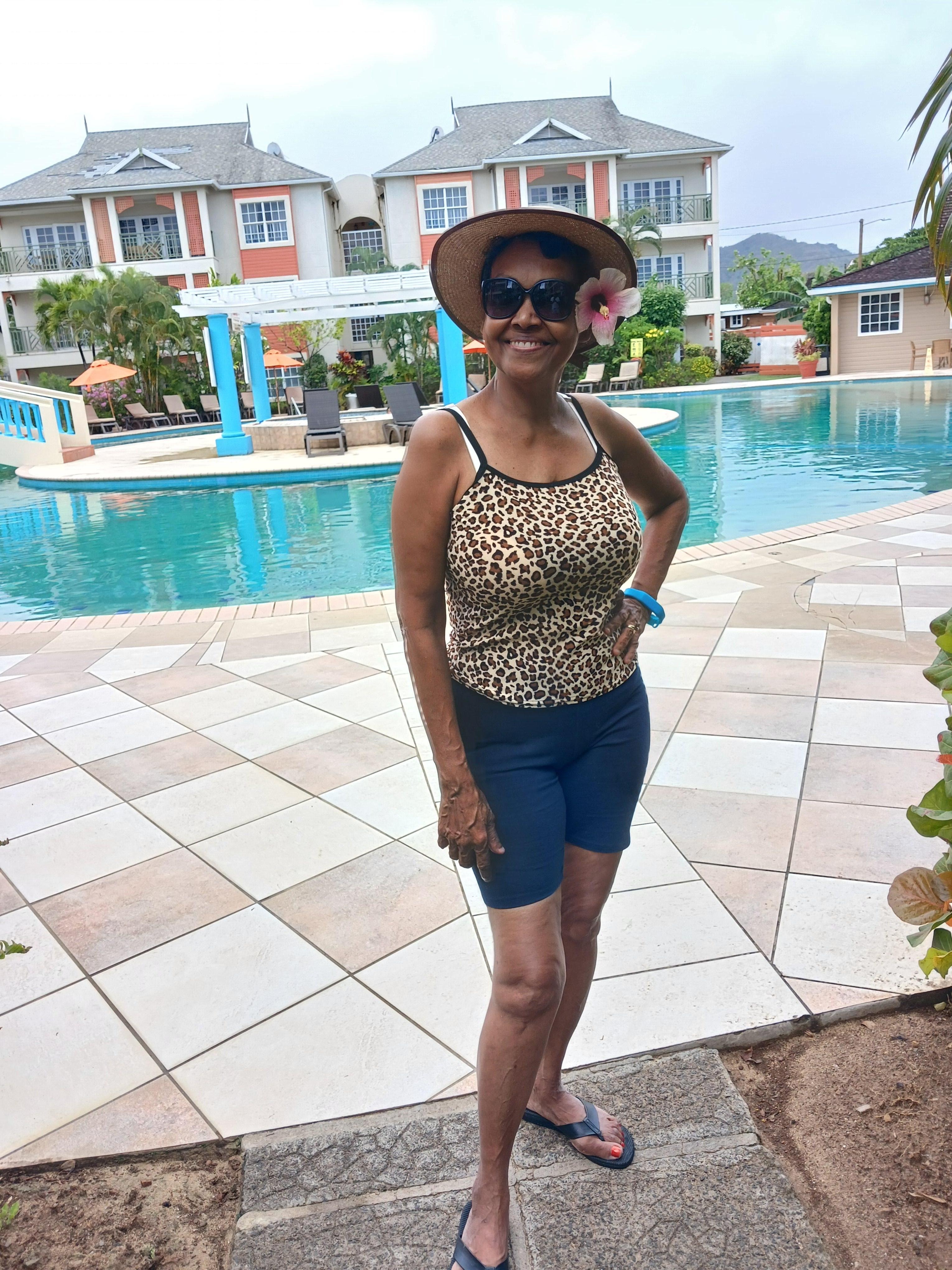 By the pool area