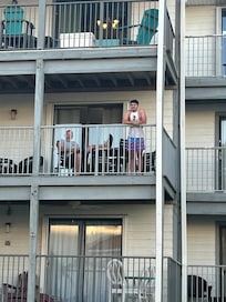 We like being up higher so we could see out onto the beach