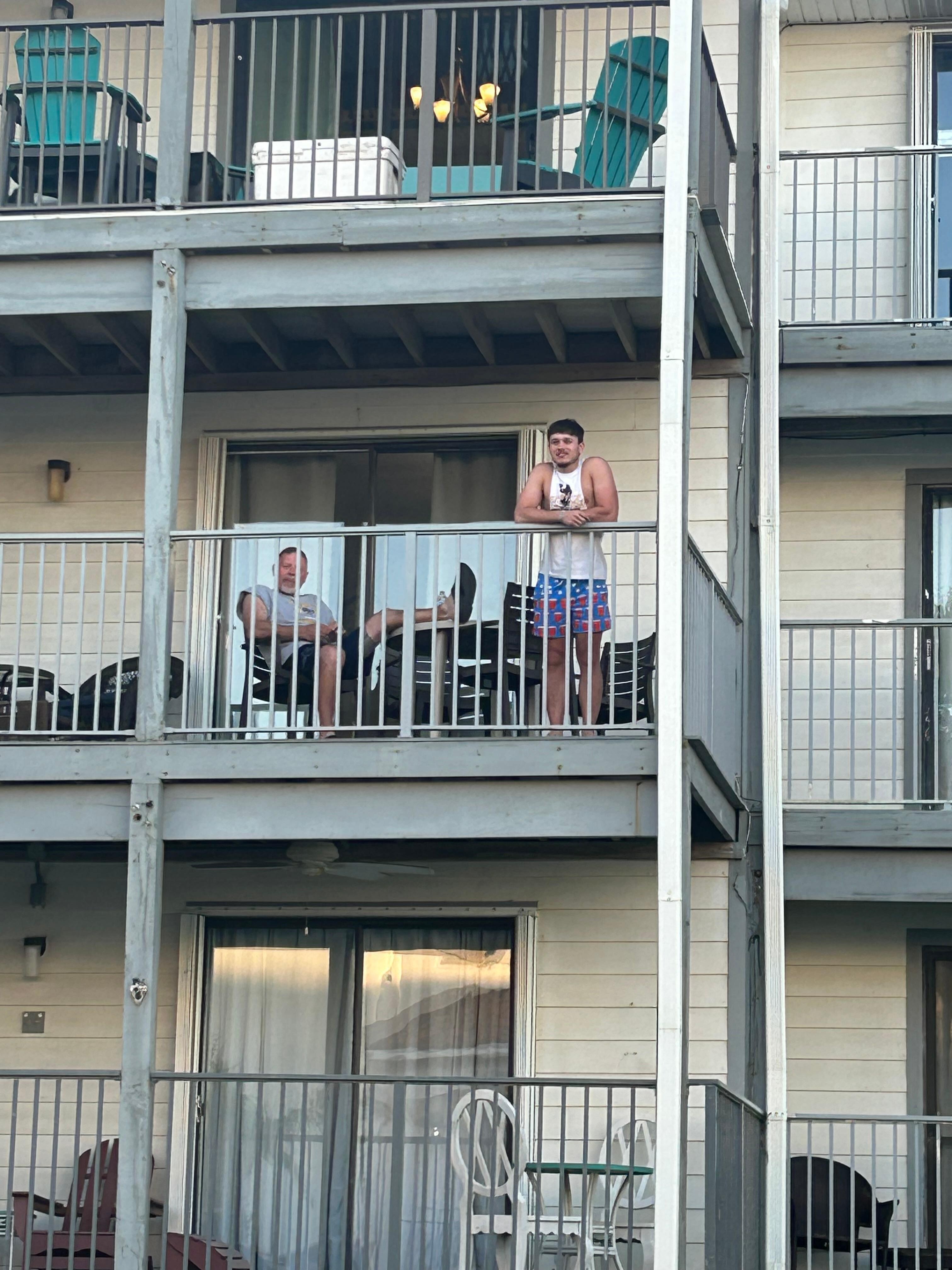 We like being up higher so we could see out onto the beach