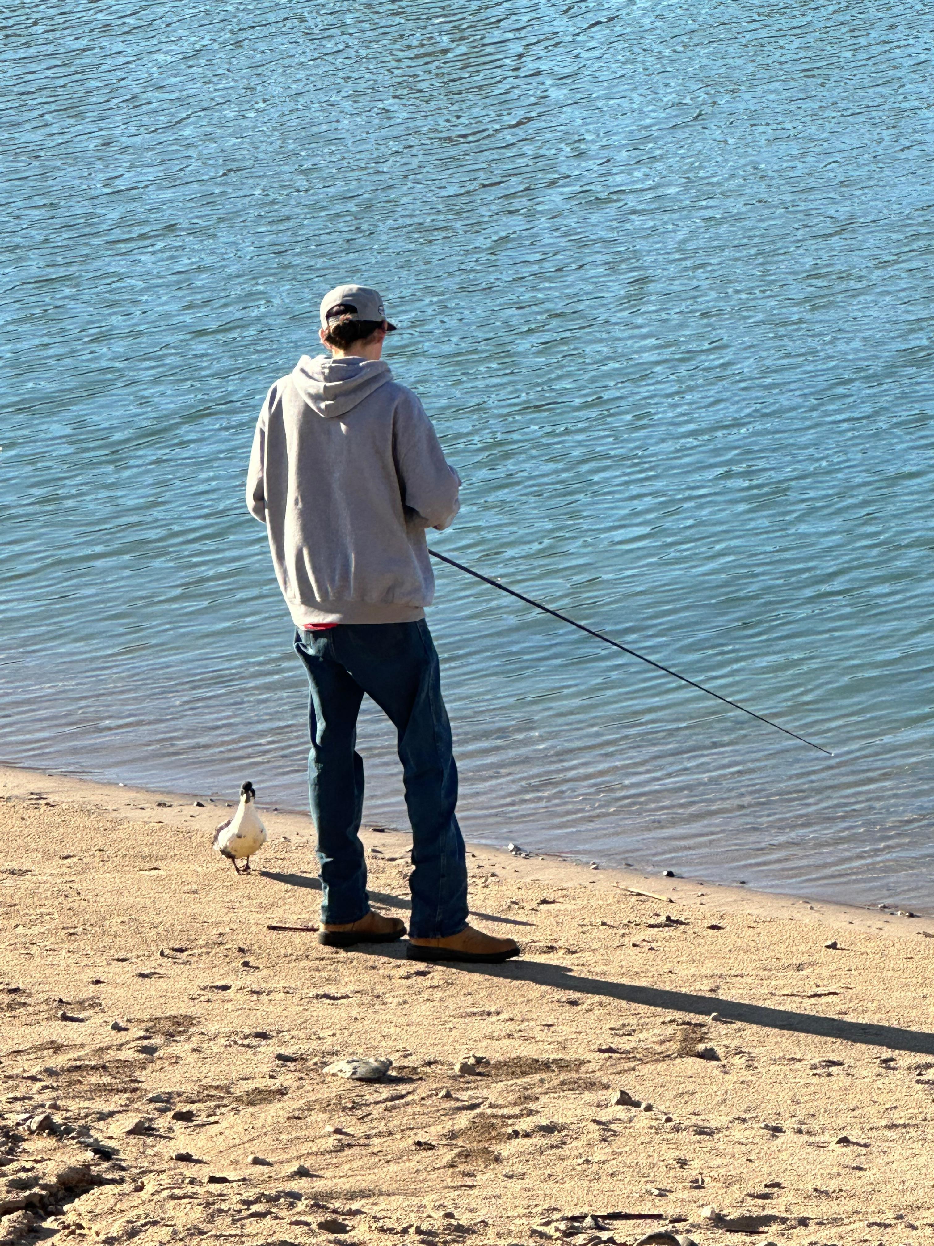 Shore fishing in front of the condo
