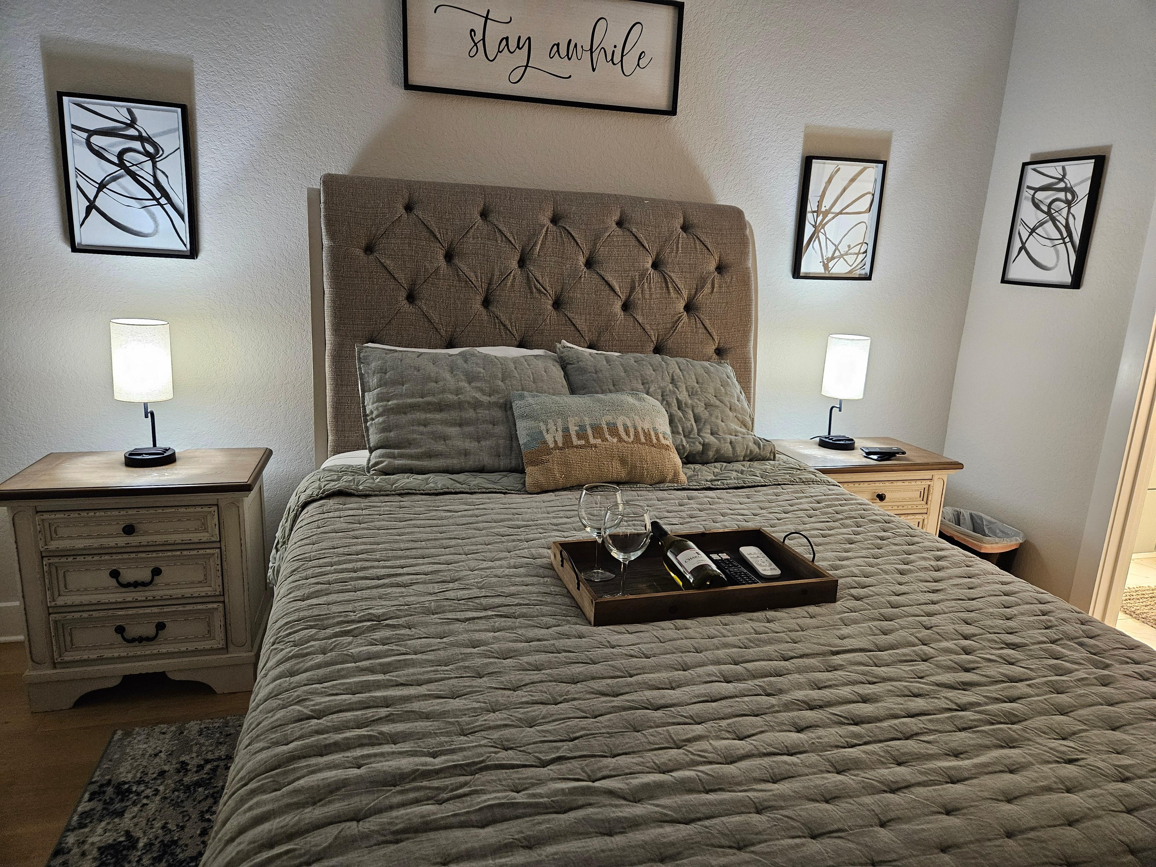 Everything was so clean and wine was waiting for us!