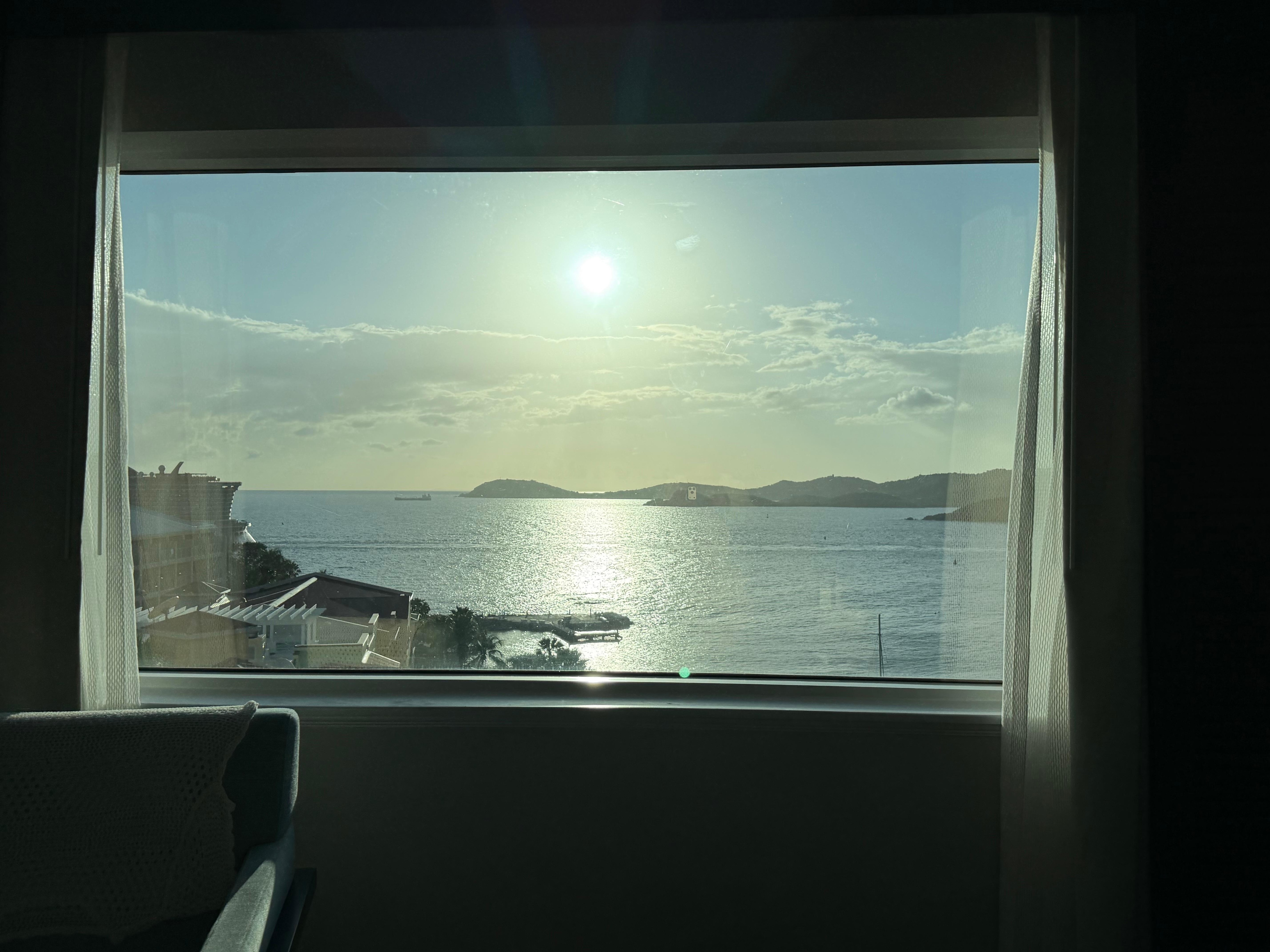 Evening view from the room main window. St. John building 4th floor. 