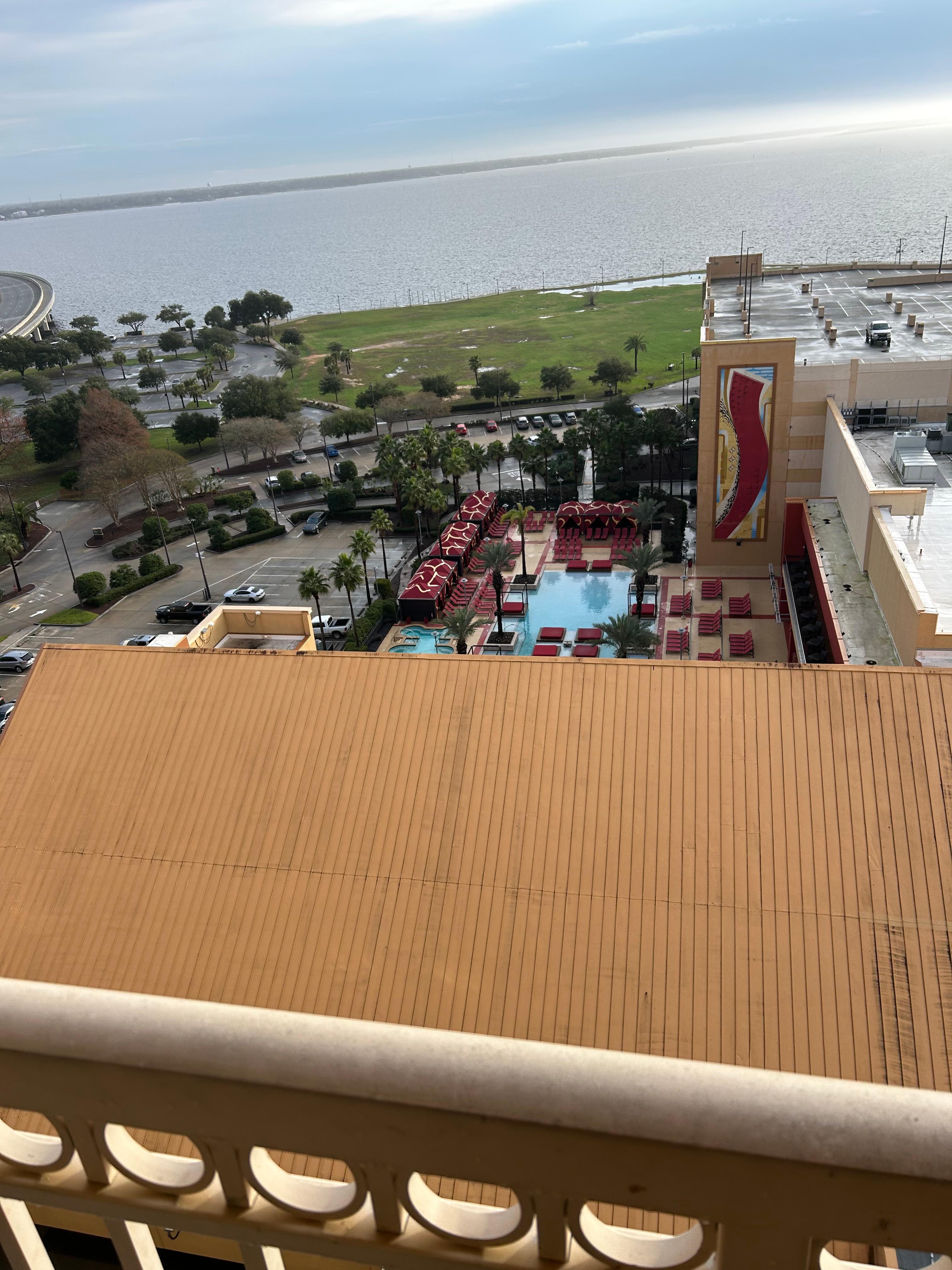 Pool area off balcony.