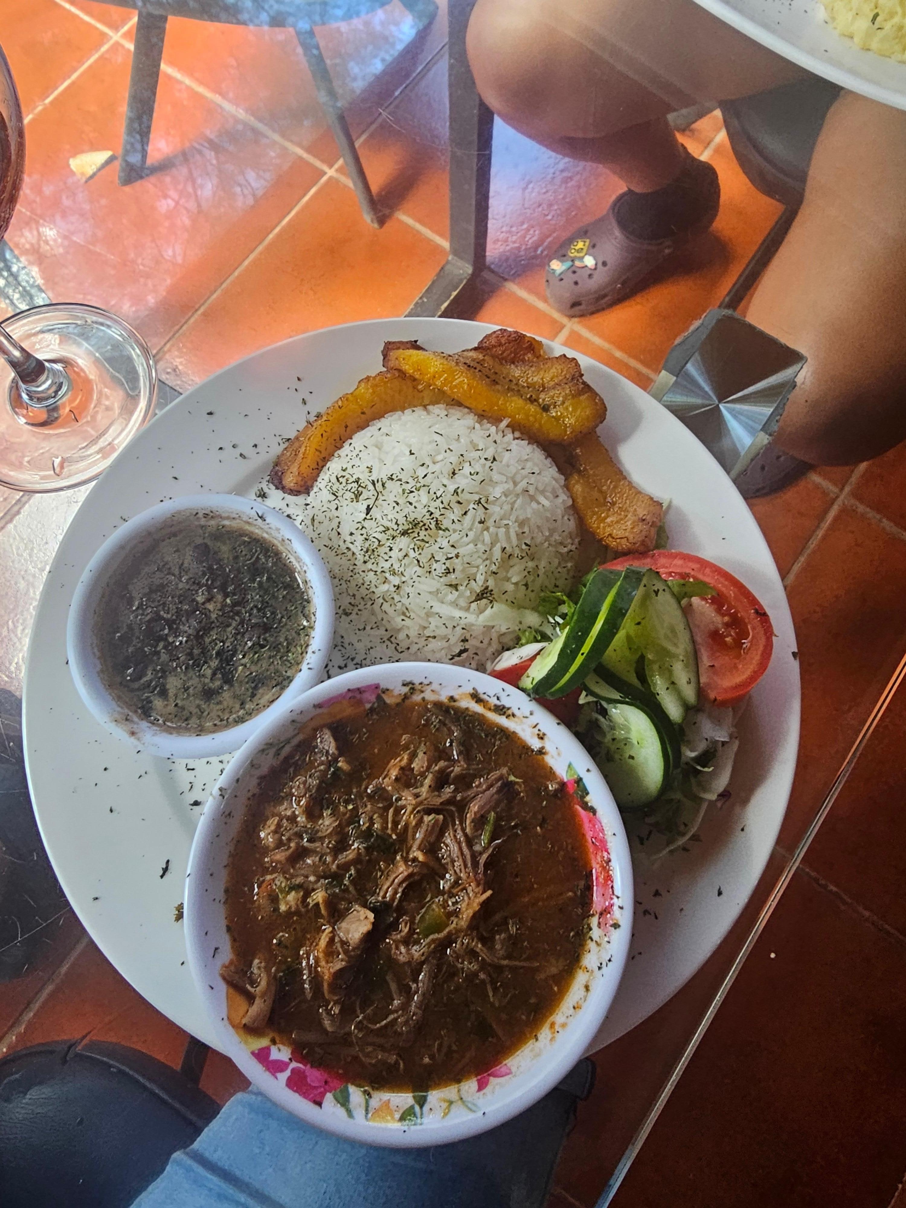 Pork stew from the restaurant on-site.