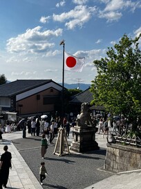Temple with Kyoto view nice place to visit a lot of stores , Japanese food