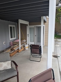 Outside entrance to patio from master bedroom