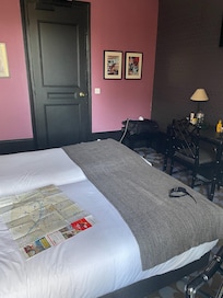 Not a lot of room to push beds apart as 2 small singles