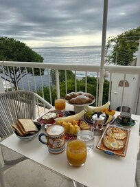 Breakfast our first morning~on our balcony