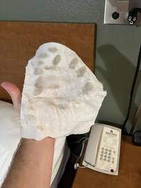 Simple wipe of the floor when checking in.