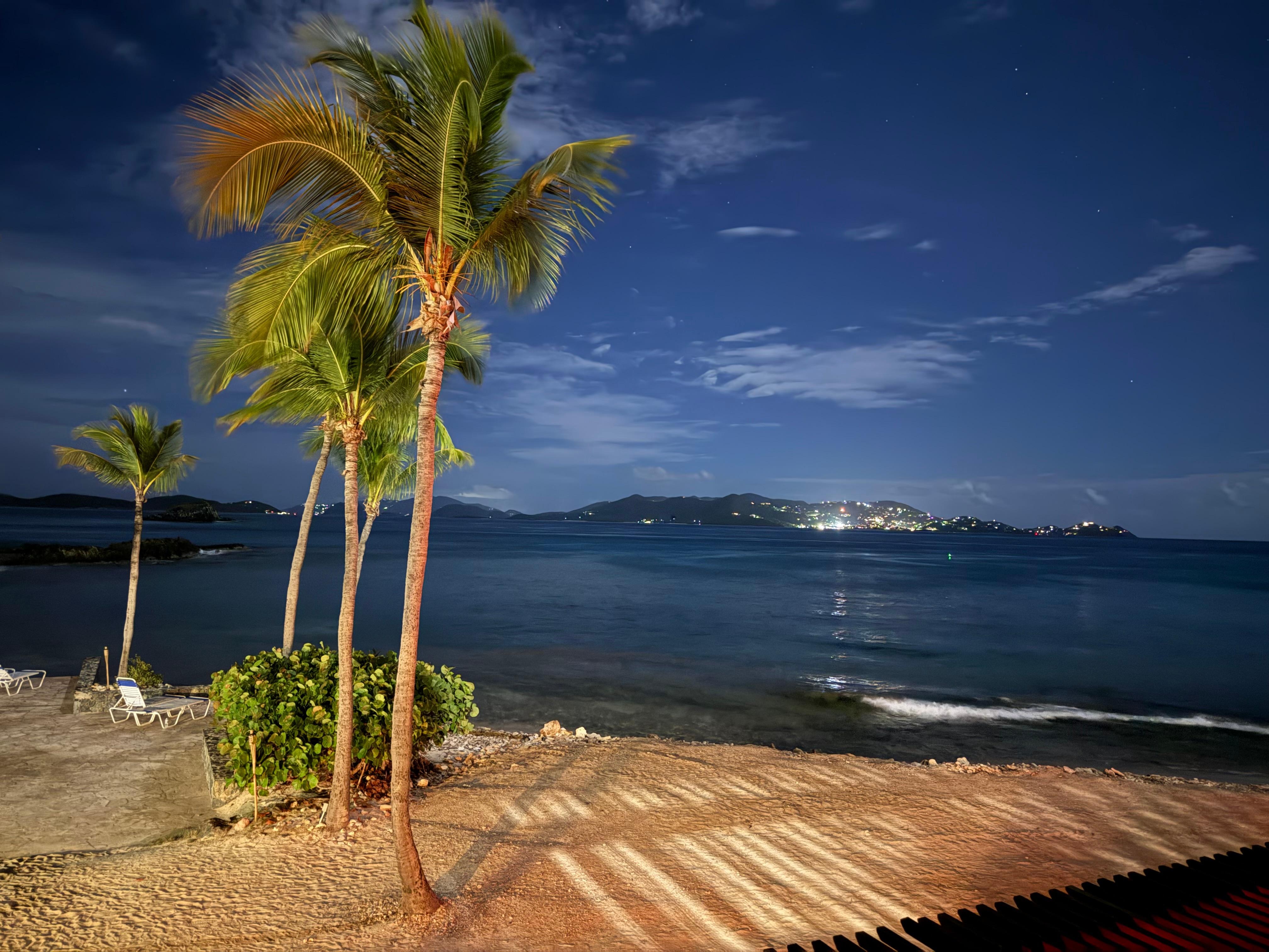 View from balcony, St John right across the water