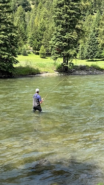 Fishing by the house. Picture take from the porch.