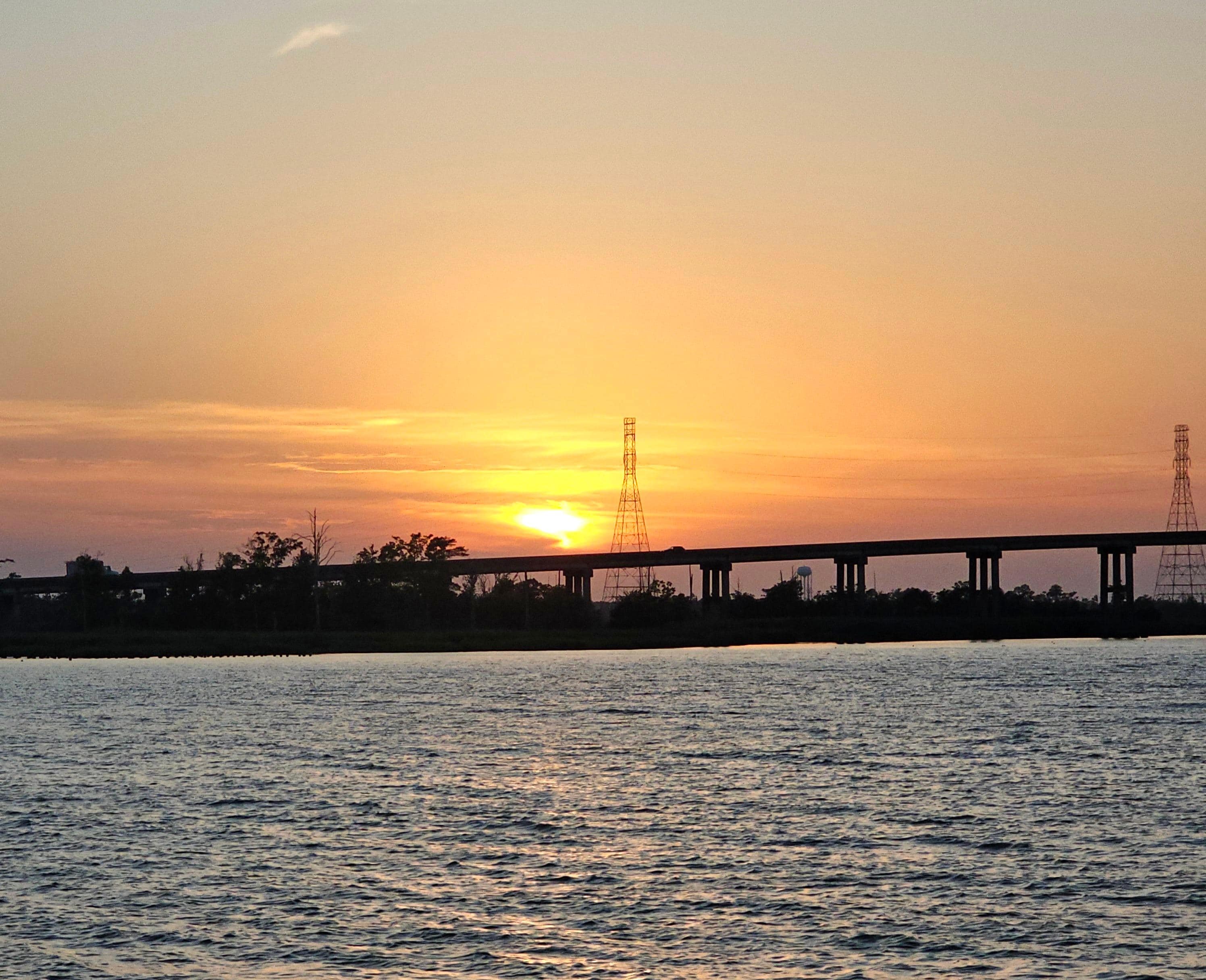 Sunset over the bridge 