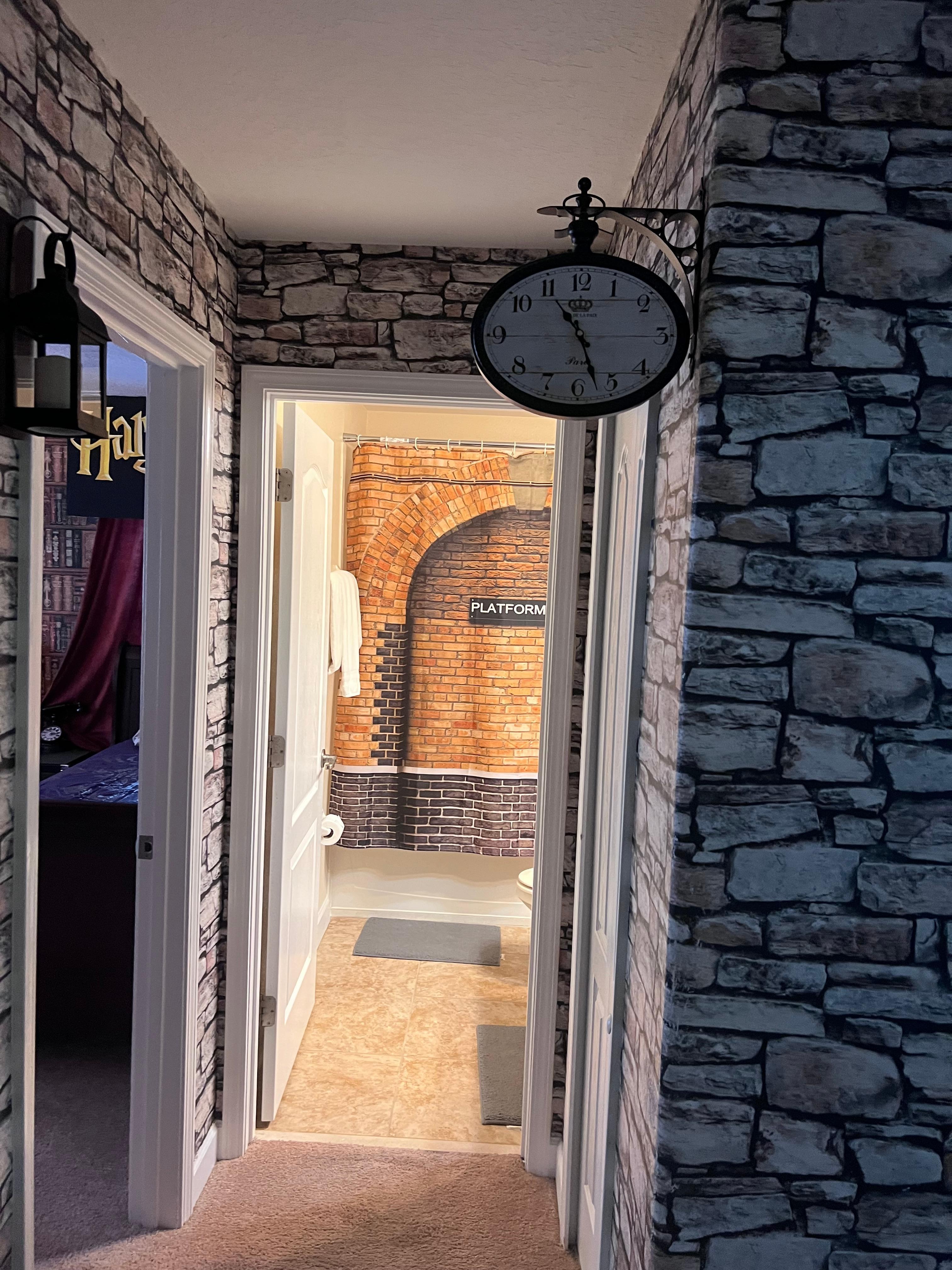 Hall and themed bathroom upstairs