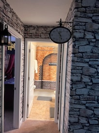 Hall and themed bathroom upstairs