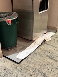 Hallway floor drenched from leaking ice maker